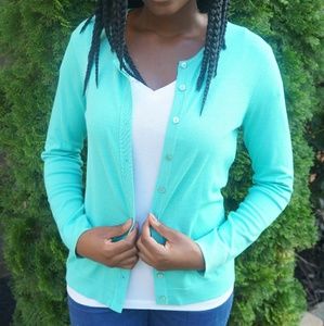 Aqua Silk Blend Cardigan
